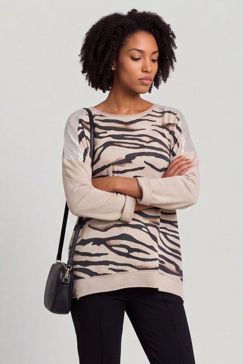 Estella Print Cotton Top Stone – image 5 of 6
