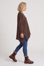 Lynne Zip Dipped Hem Top Cocoa Cocoa - Lynne Zip Dipped Hem Top Cocoa – image 5 of 6