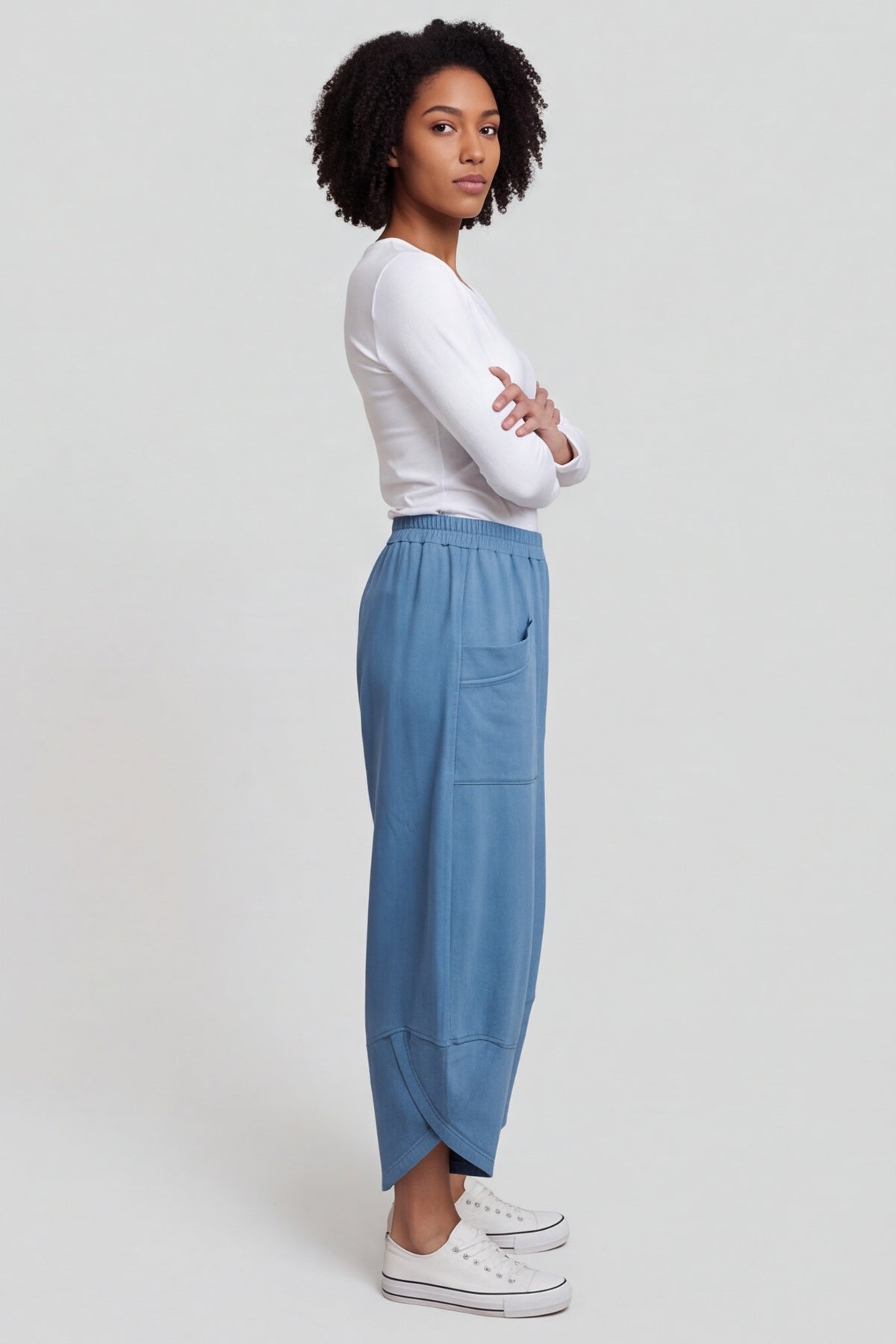 Jerilyn Cotton Trousers Blue – image 3 of 4
