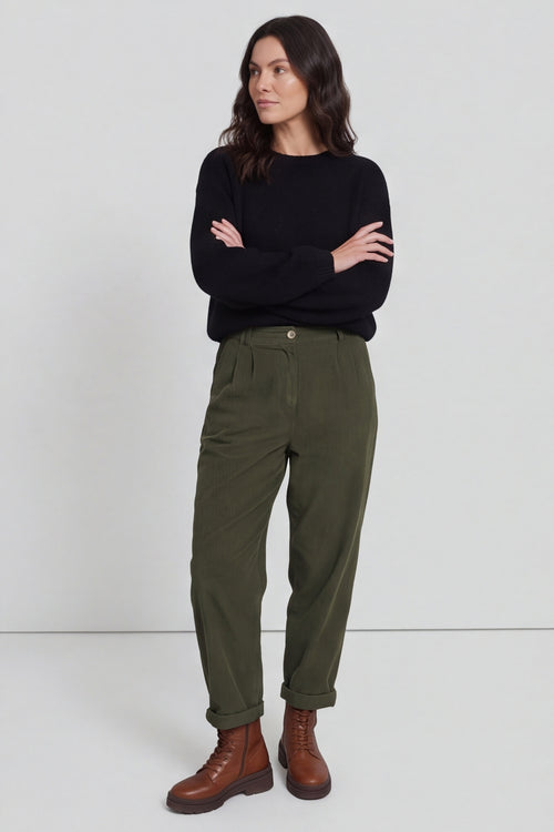 Carmella Needlecord Trousers Khaki – image 5 of 6