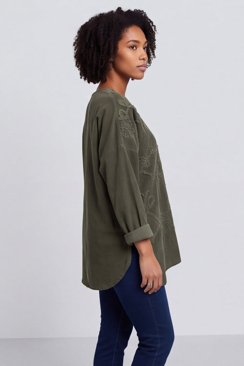 Jessa Needlecord Top Khaki – image 5 of 6
