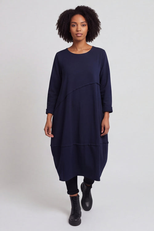 Minnie Seam Detail Cotton Tunic Navy – image 5 of 6