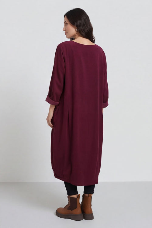 Liora Needlecord Dress Burgundy – image 5 of 5