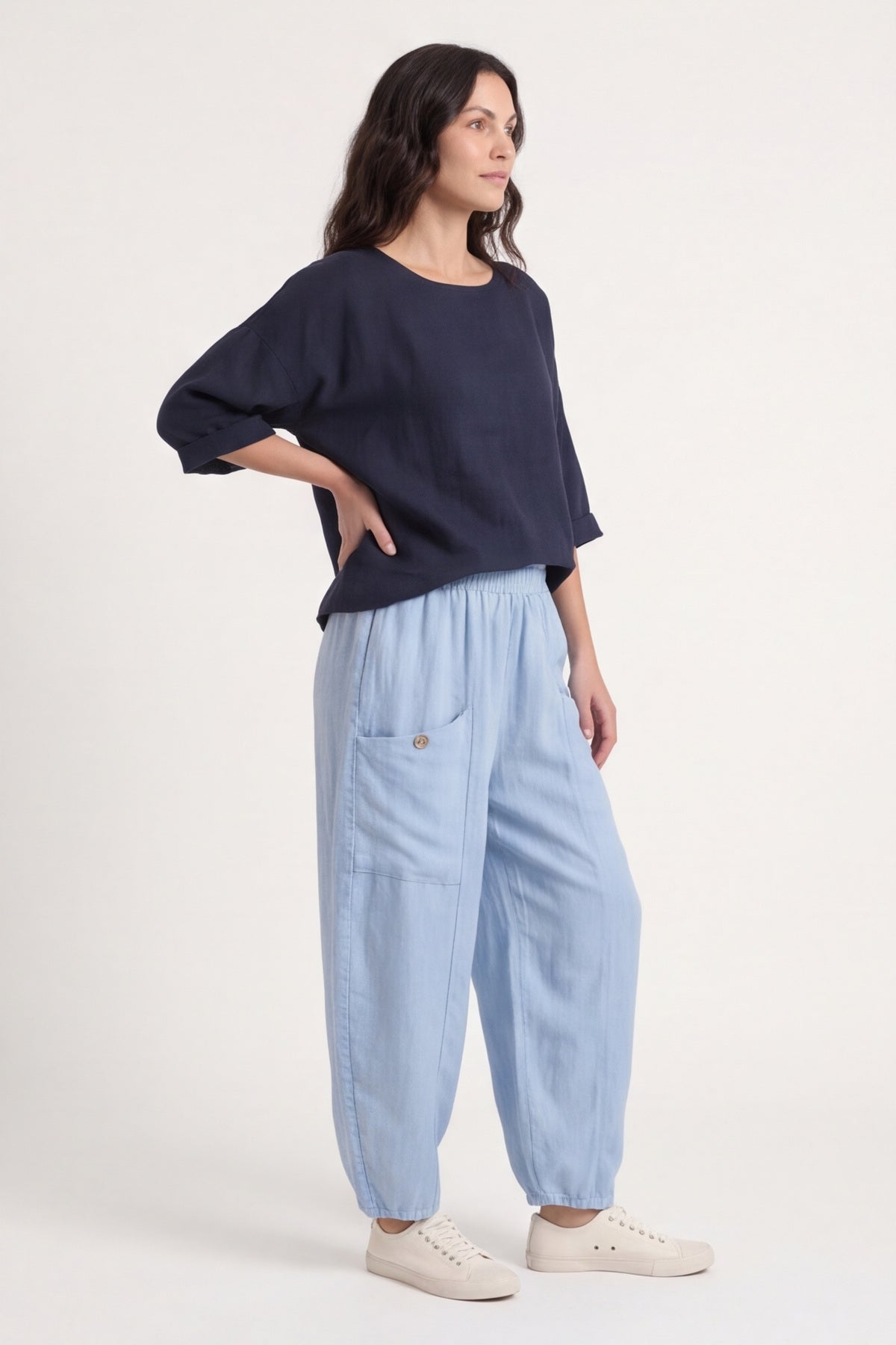 Clarisse ButtonPocket Linen Trousers – image 5 of 6