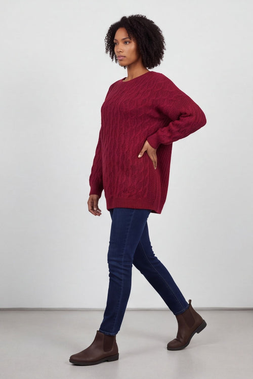 Tamsin Knitted Jumper Wine – image 3 of 4