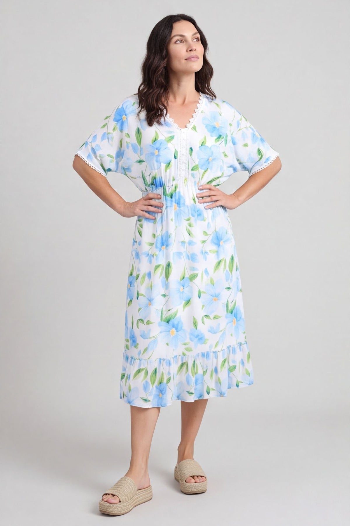 Amyla Floral Print Dress Light Blue – image 5 of 6