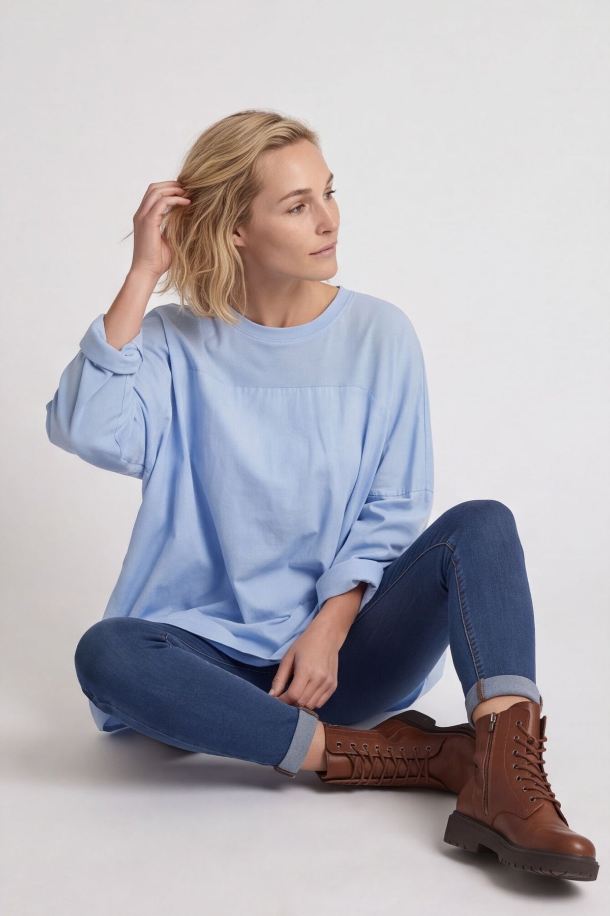 Dianne Cotton Top Light Blue – image 5 of 6