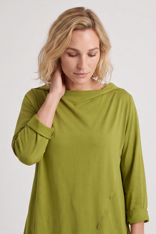 Nelle Cowl Cotton Top Olive – image 5 of 6