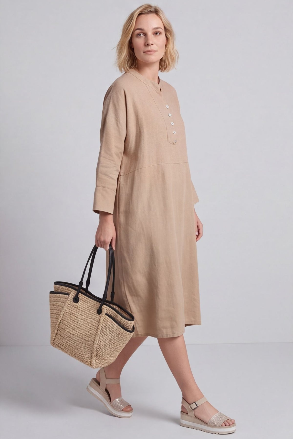 Helena Linen Dress Camel – image 5 of 5