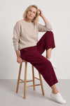 Yasmina Cropped Cotton Trousers Wine – image 5 of 6