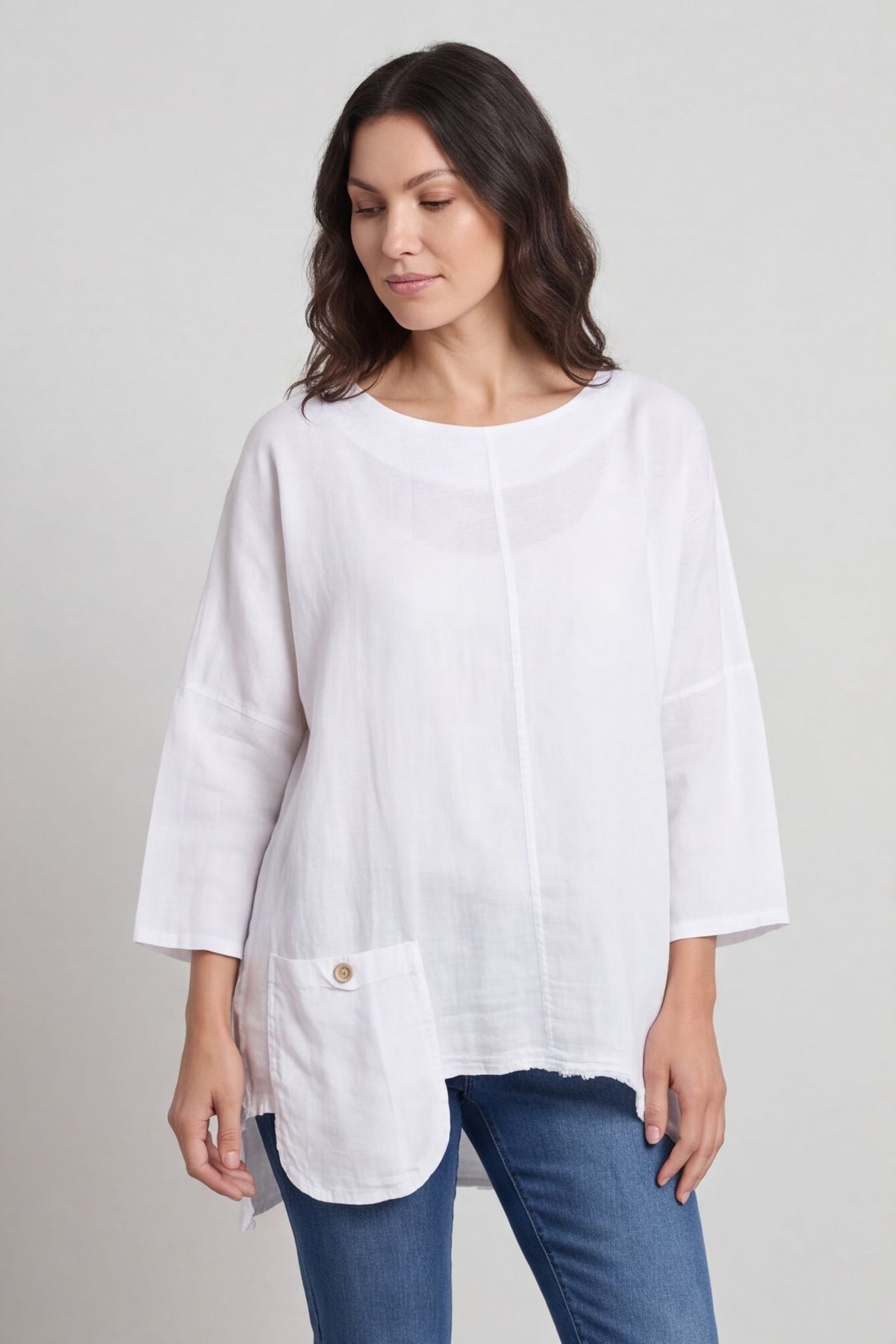 Daisy Linen Top White – image 4 of 5