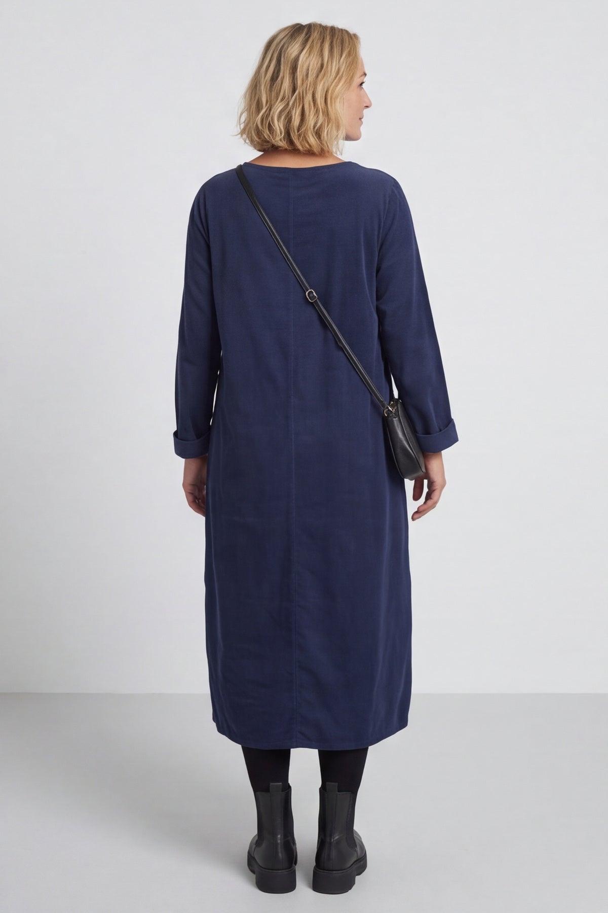 Florina Flower Patch Needlecord Dress Navy – image 5 of 6