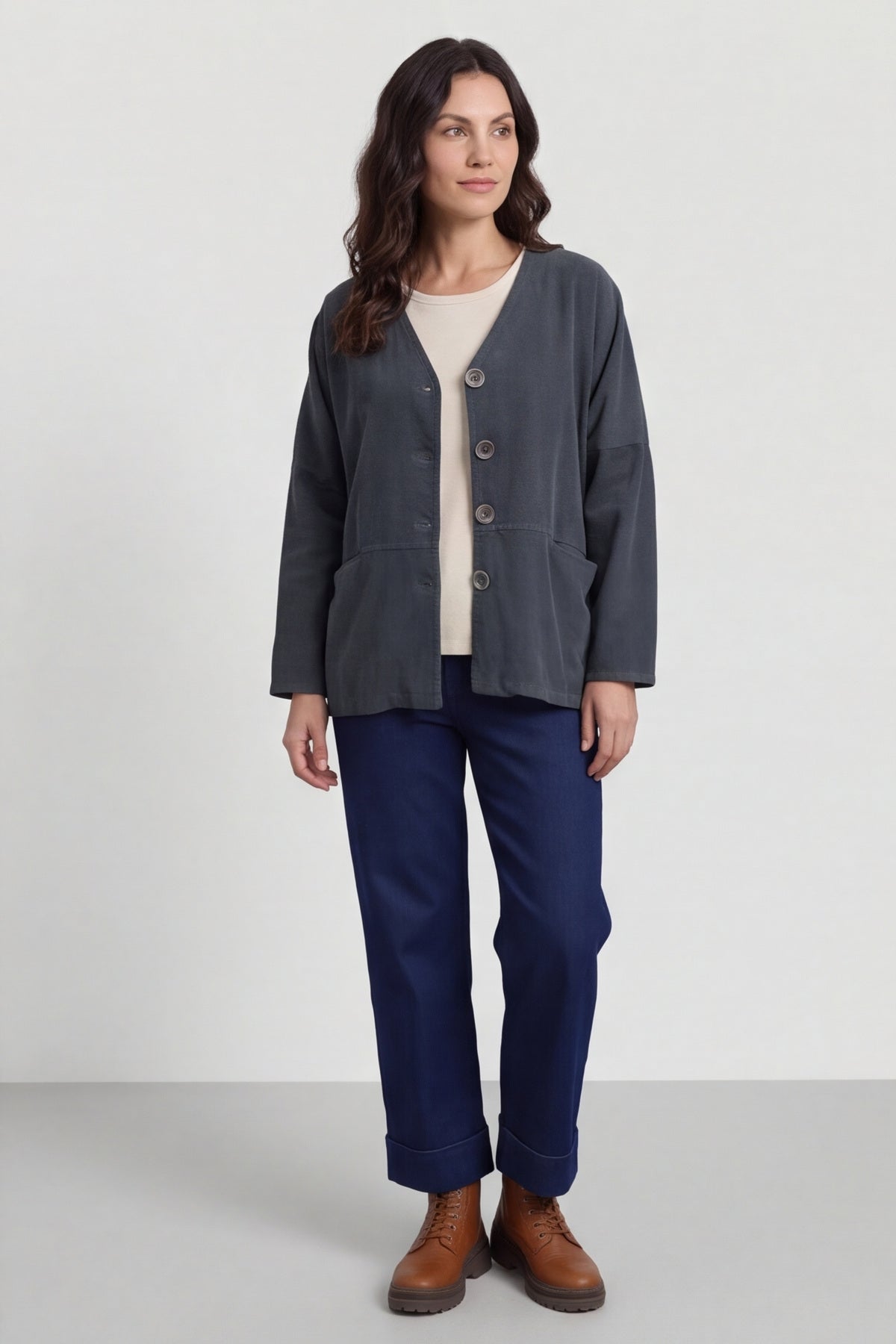 Kristen Needlecord Jacket Mid Grey – image 3 of 4