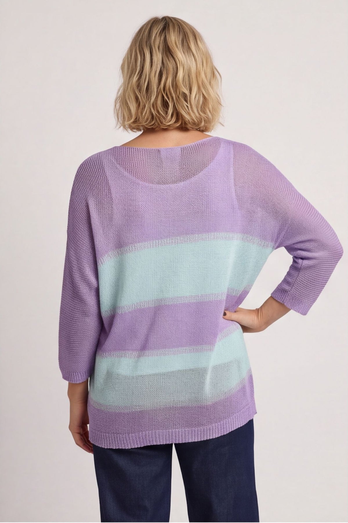 Davena Stripe Knit Top Purple – image 4 of 5
