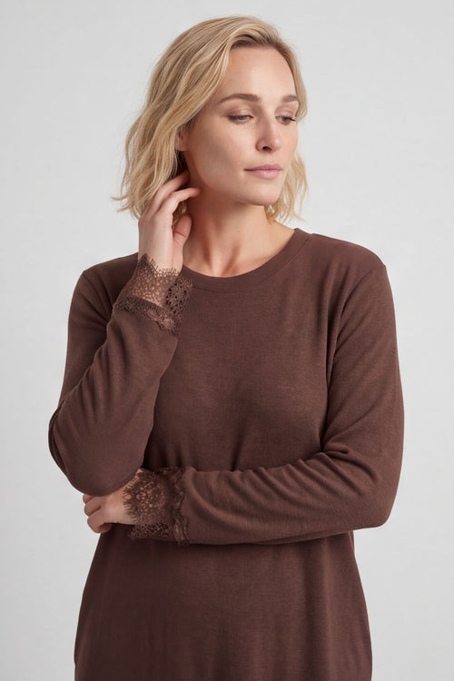 Merinda Lace Detail Dress Cocoa – image 4 of 5