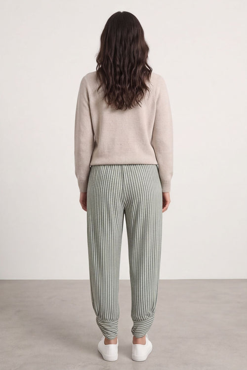 Jacinda Stripe Cotton Trousers Khaki – image 5 of 6