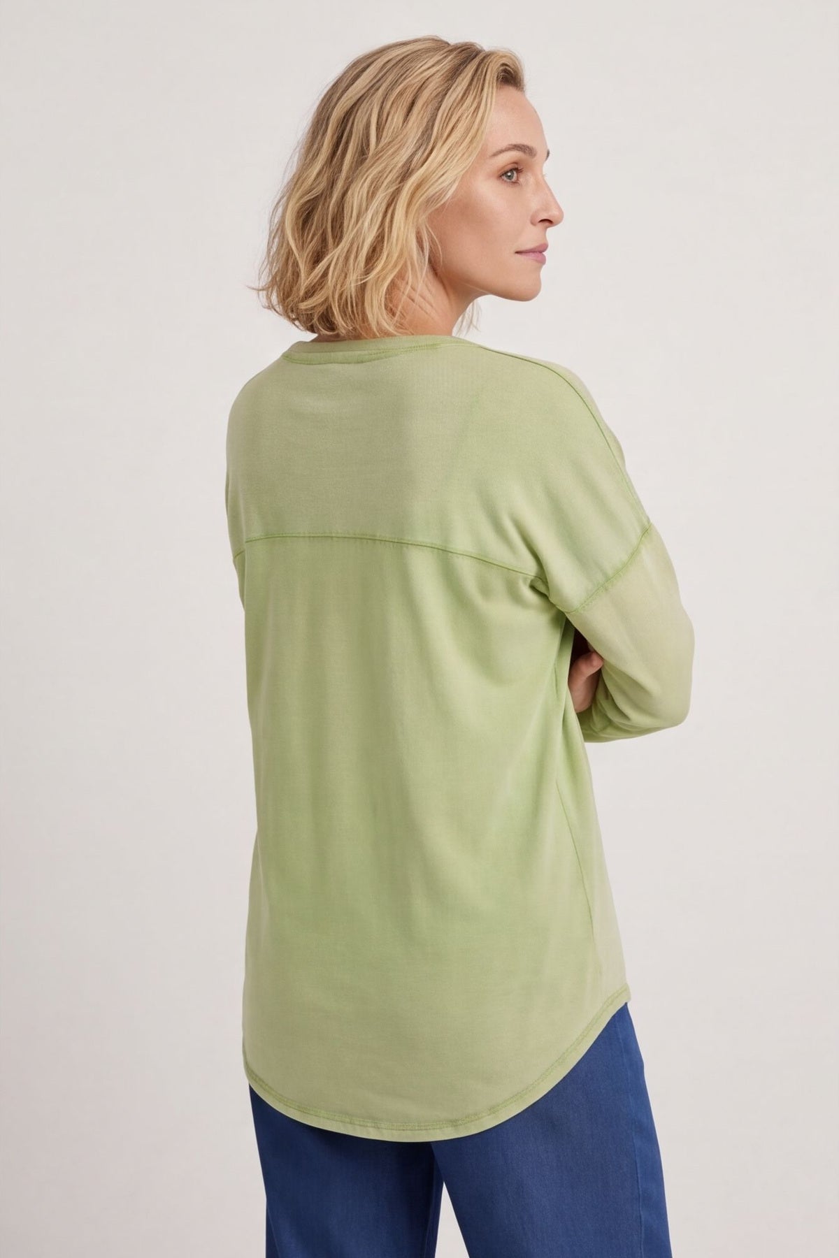 Amelie Washed Pocket Cotton Top Olive – image 5 of 6