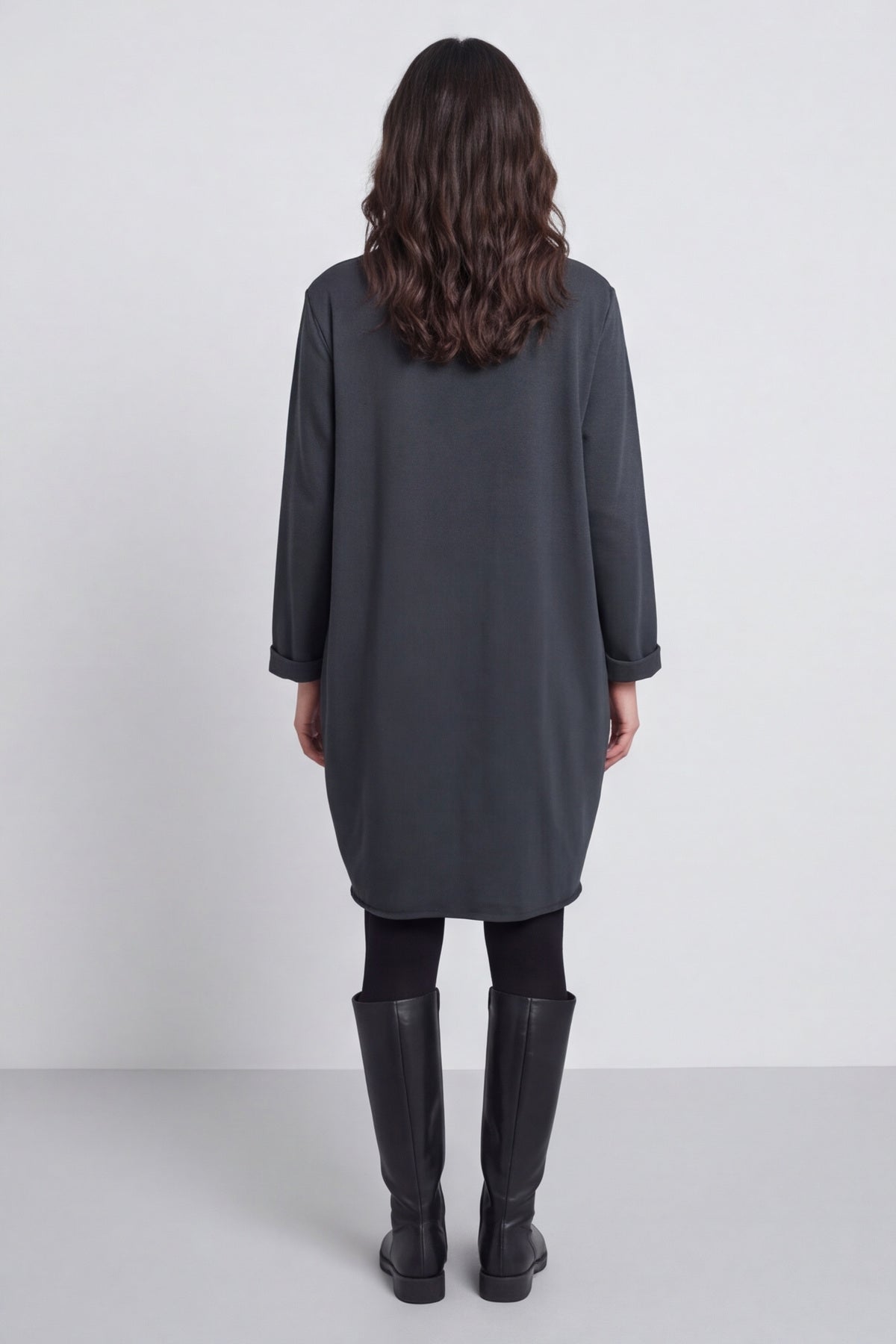Rizo Snood Cotton Dress Charcoal – image 5 of 6
