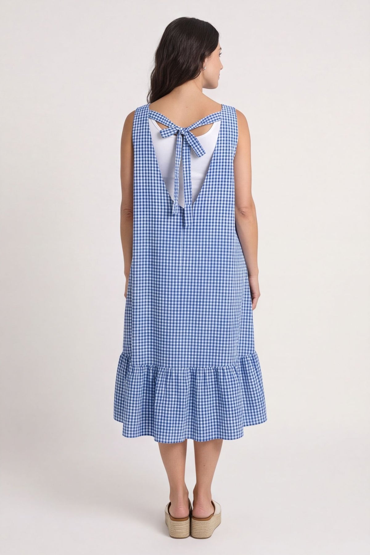 Imani Sleeveless Gingham Dress Cobalt – image 5 of 6