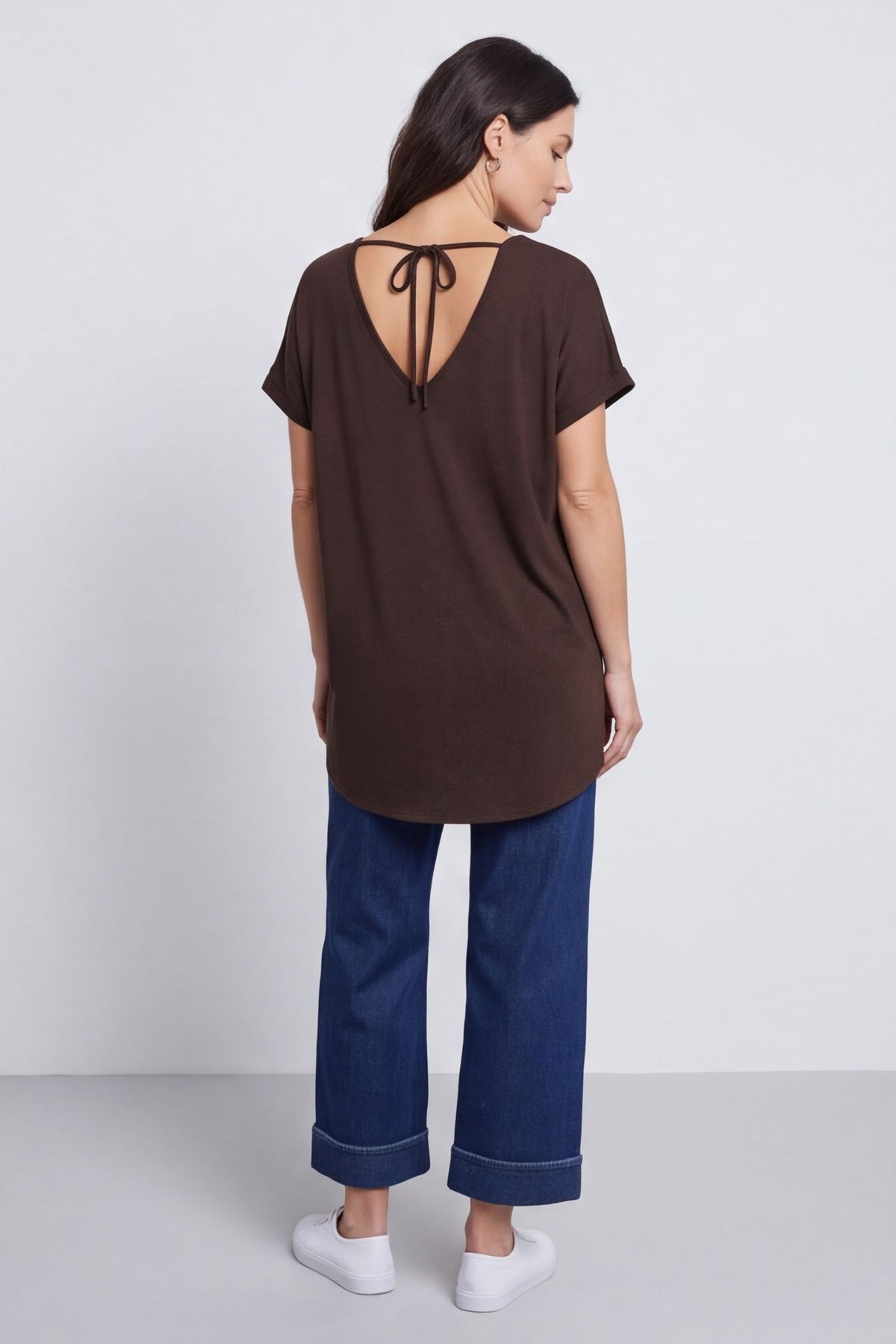 Porthcurno Tie Back Cotton Top Cocoa – image 5 of 5