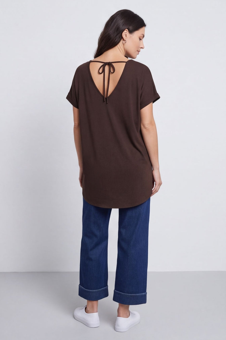 Porthcurno Tie Back Cotton Top Cocoa – image 5 of 5