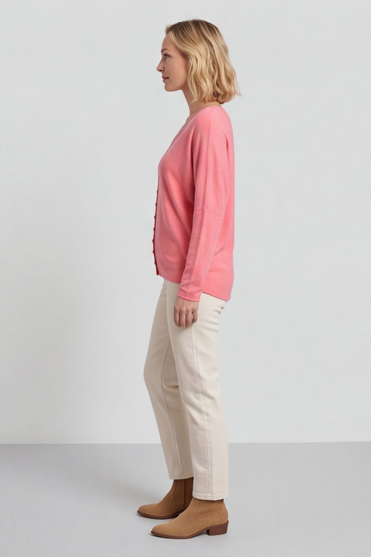 Blythe Button Detail Top Coral – image 5 of 6