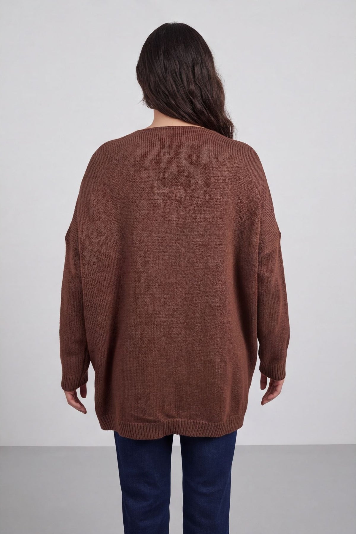 Josephine V-Neck Knitted Jumper Cocoa – image 5 of 6