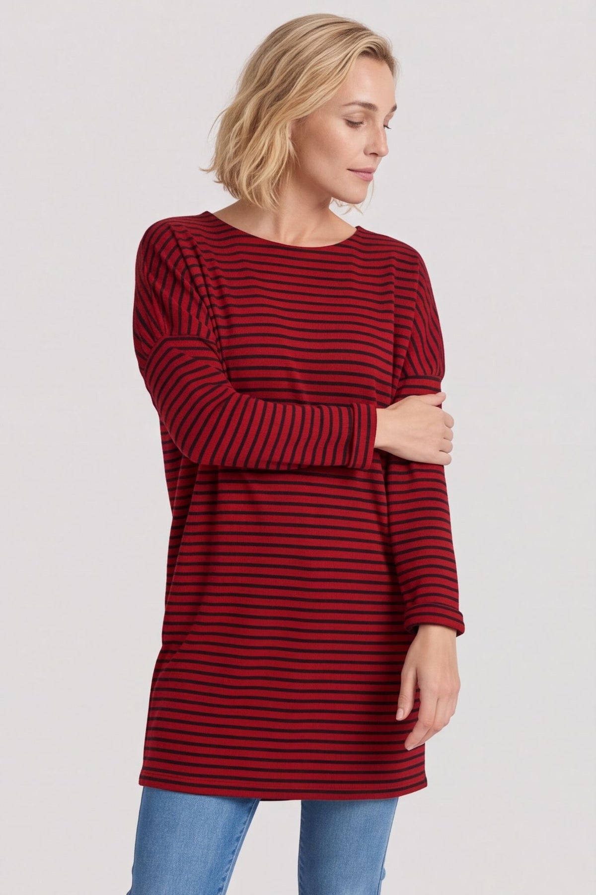 Nessie Stripe Cord Top Wine – image 5 of 6