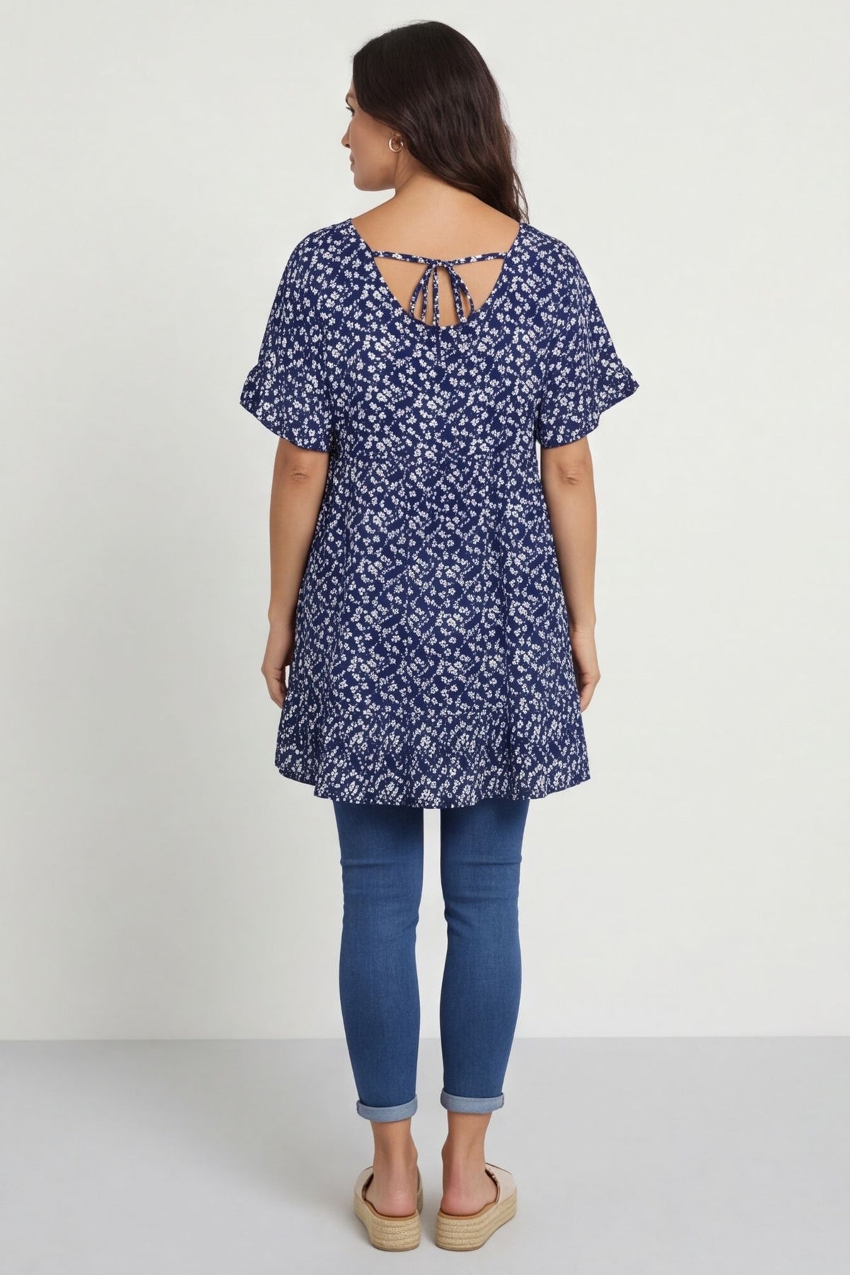 Pamber Ditsy Print Tunic Navy – image 4 of 5
