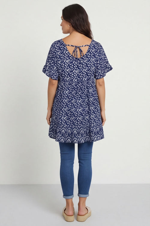Pamber Ditsy Print Tunic Navy – image 4 of 5