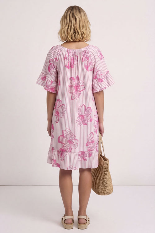 Fabiola Print Bardot Tunic Fuchsia – image 5 of 5