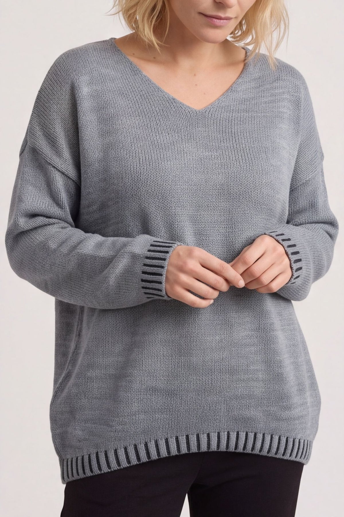 Harper Knitted Jumper Mid Grey – image 5 of 6