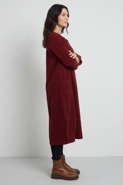 Liora Needlecord Dress Wine – image 5 of 6