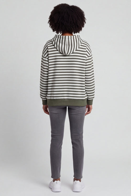 Selena Stripe Hooded Top Khaki – image 5 of 6