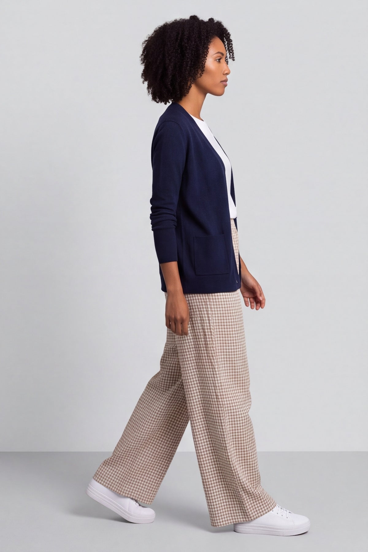 Cataleya Gingham Cotton Trousers Camel – image 5 of 6