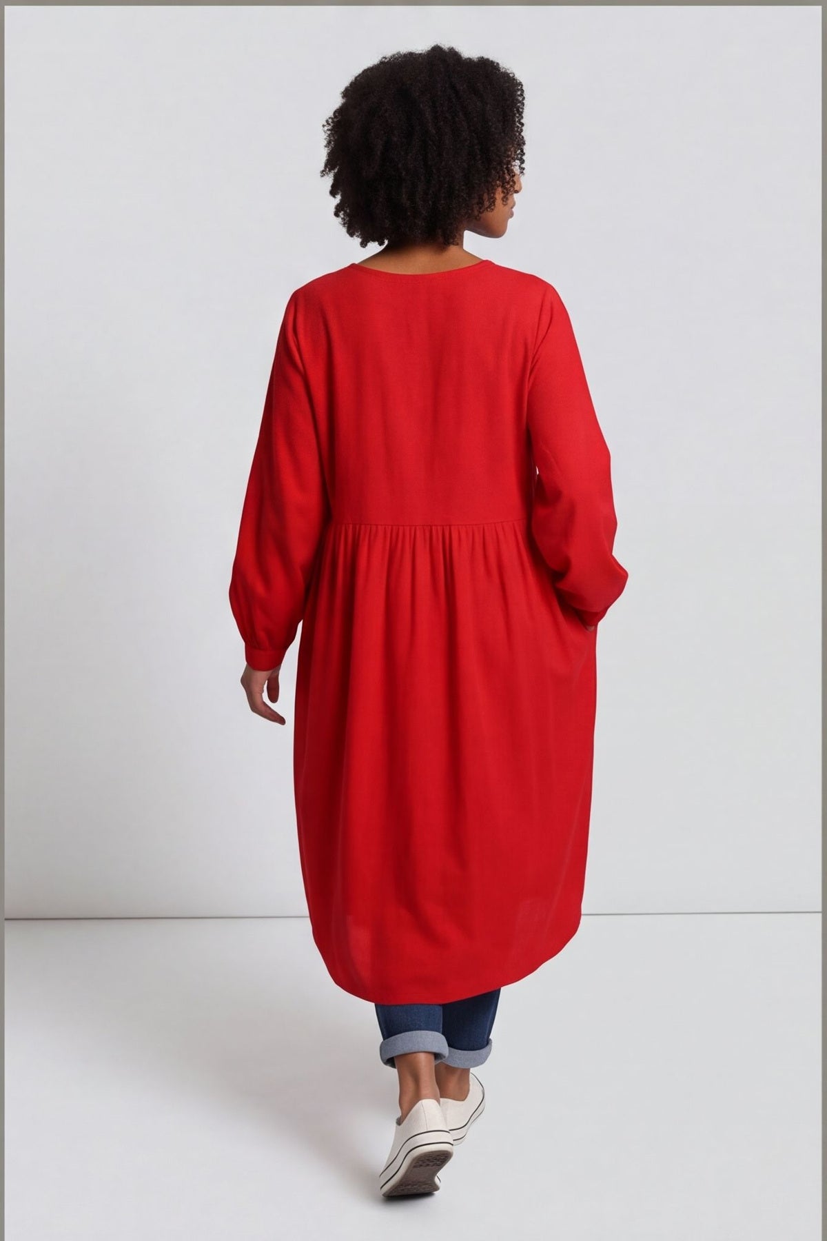 Eliza Cotton Dress Red – image 5 of 6