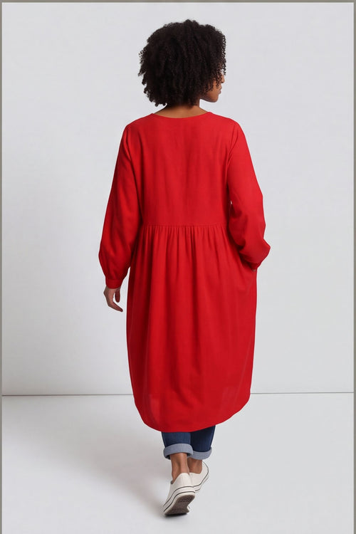 Eliza Cotton Dress Red – image 5 of 6