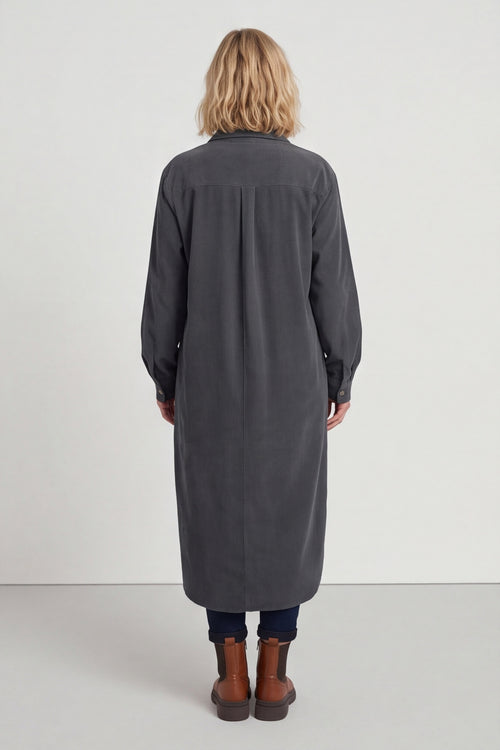 Dezi Needlecord Shirt Dress Charcoal – image 5 of 6