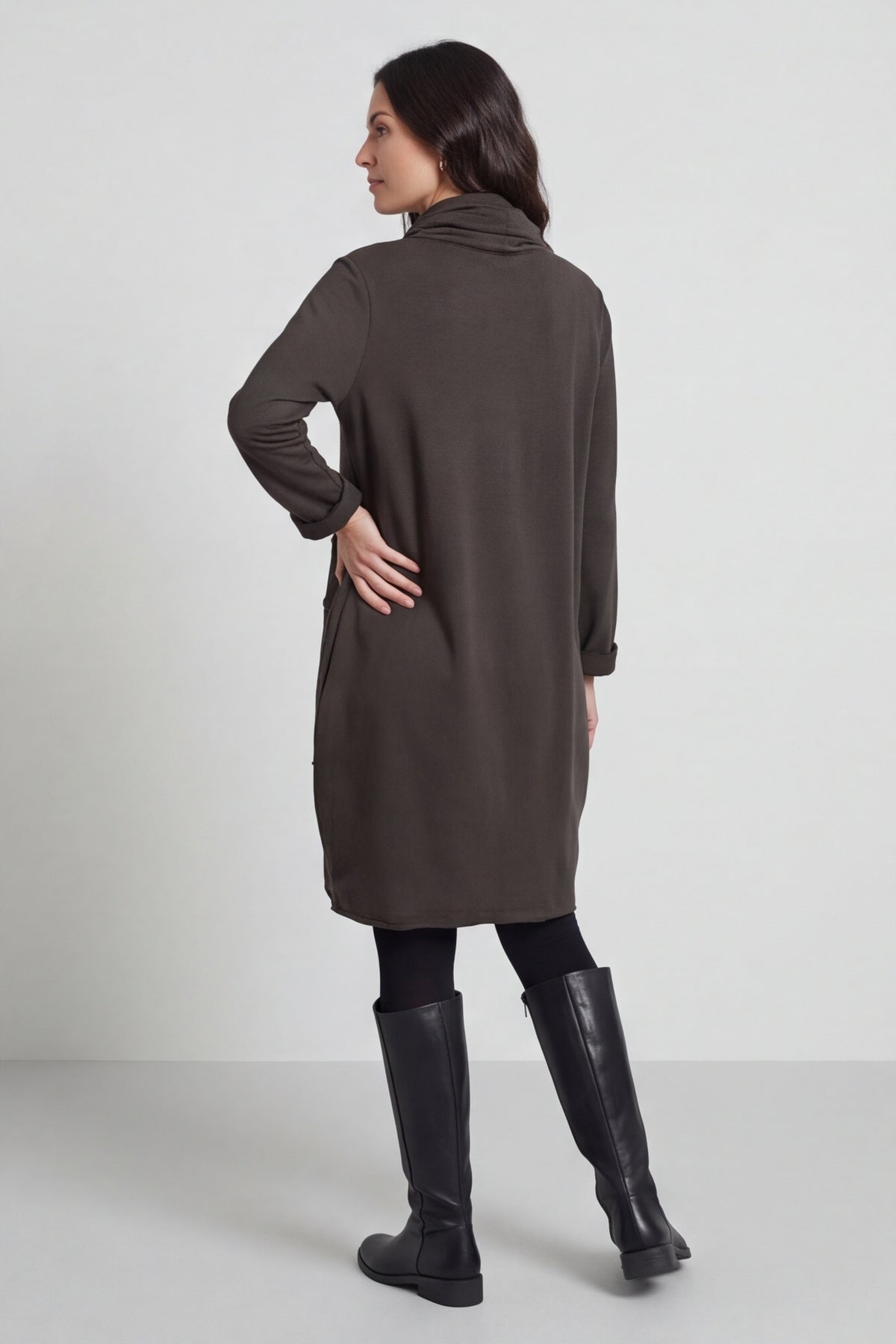 Rizo Snood Cotton Dress Cocoa – image 5 of 6