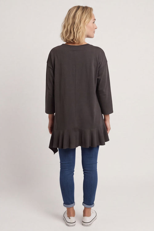 Carey Frill Cotton Top Charcoal – image 5 of 5