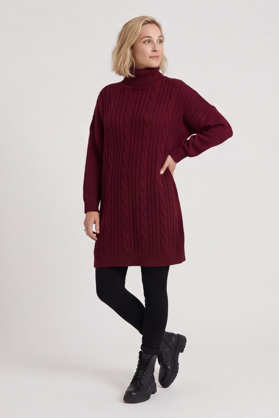 Moira Polo Knitted Jumper Wine – image 5 of 6