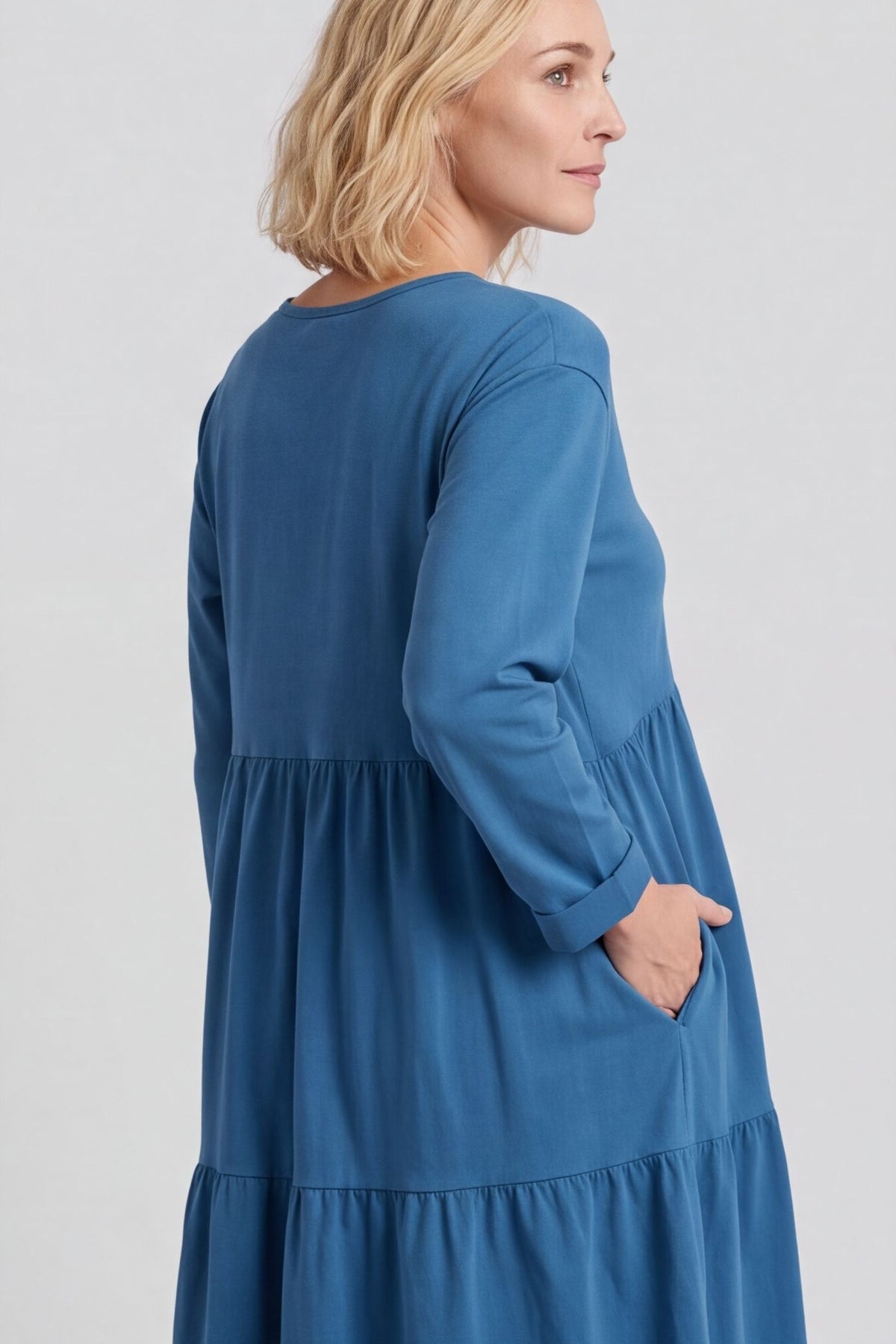 Petunia Tiered Cotton Dress Teal – image 5 of 6