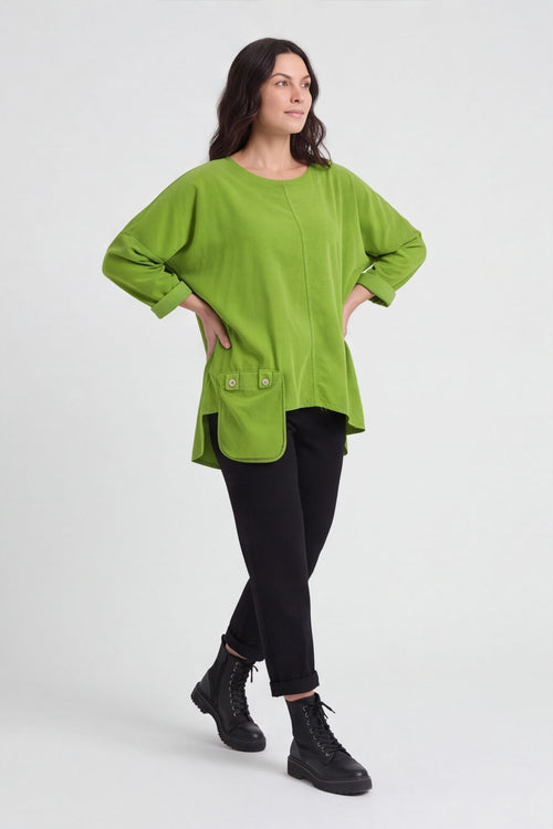 Daisy Needlecord Top Green – image 4 of 5