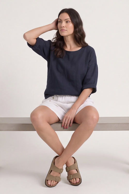Arielle Linen Blend Shorts White – image 5 of 6