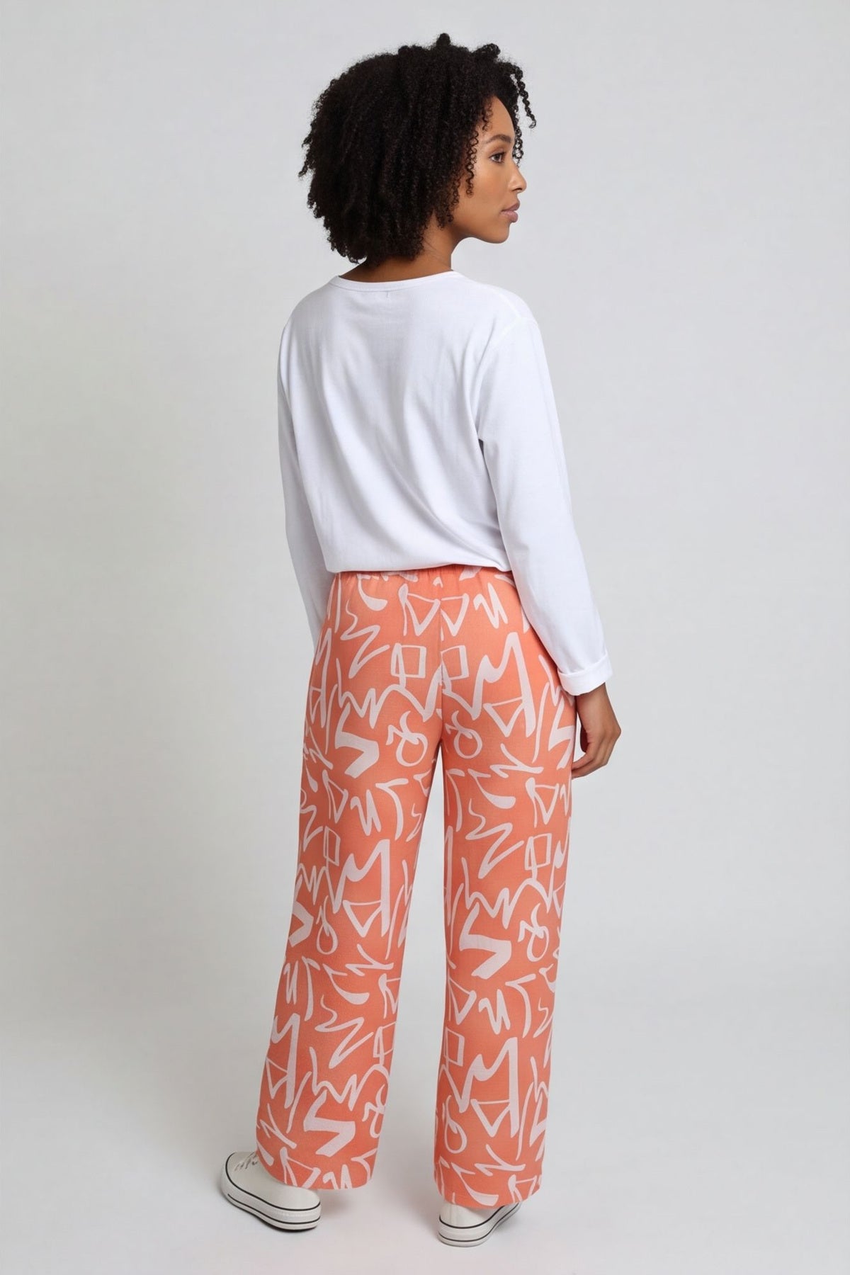 Nina Print Cotton Trousers Orange – image 4 of 4
