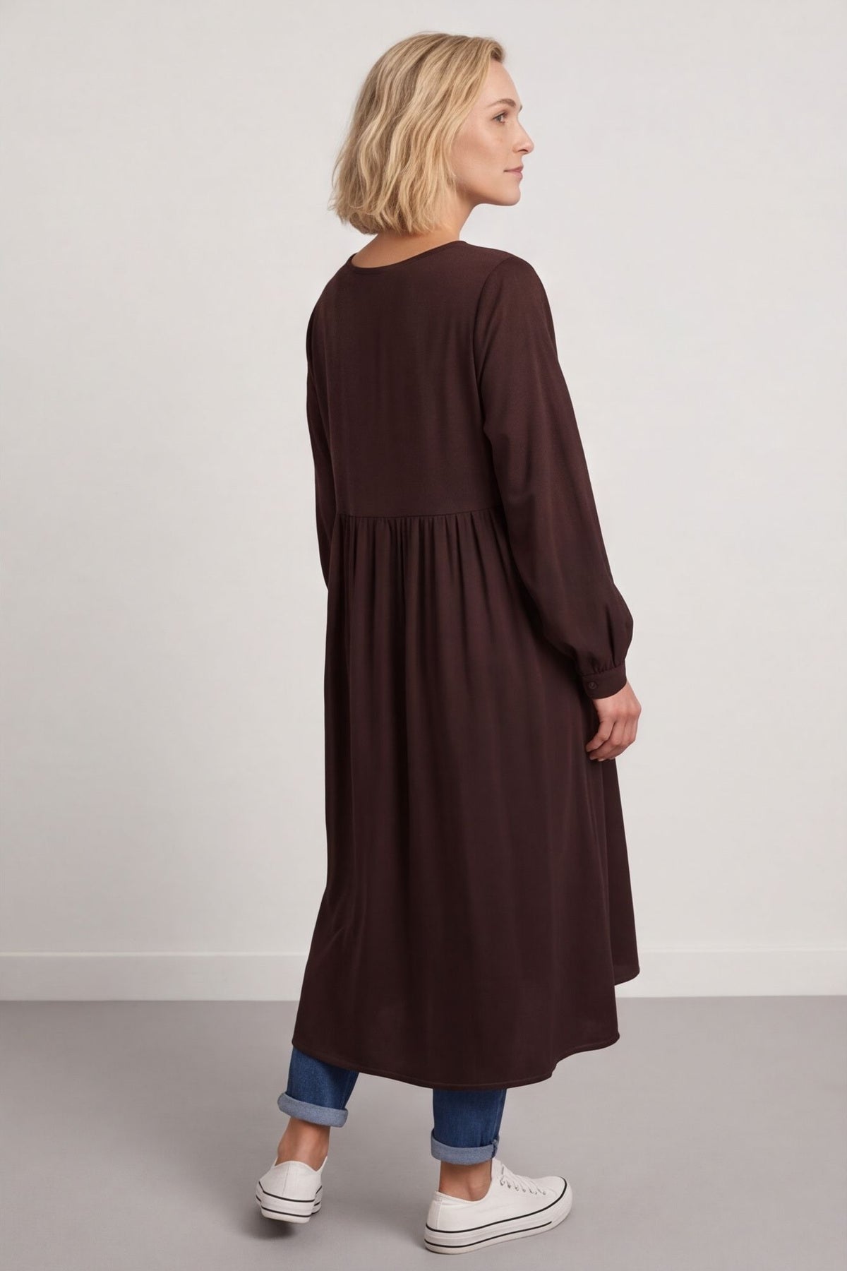 Eliza Cotton Dress Cocoa – image 3 of 4