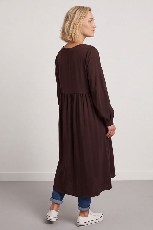 Eliza Cotton Dress Cocoa – image 3 of 4