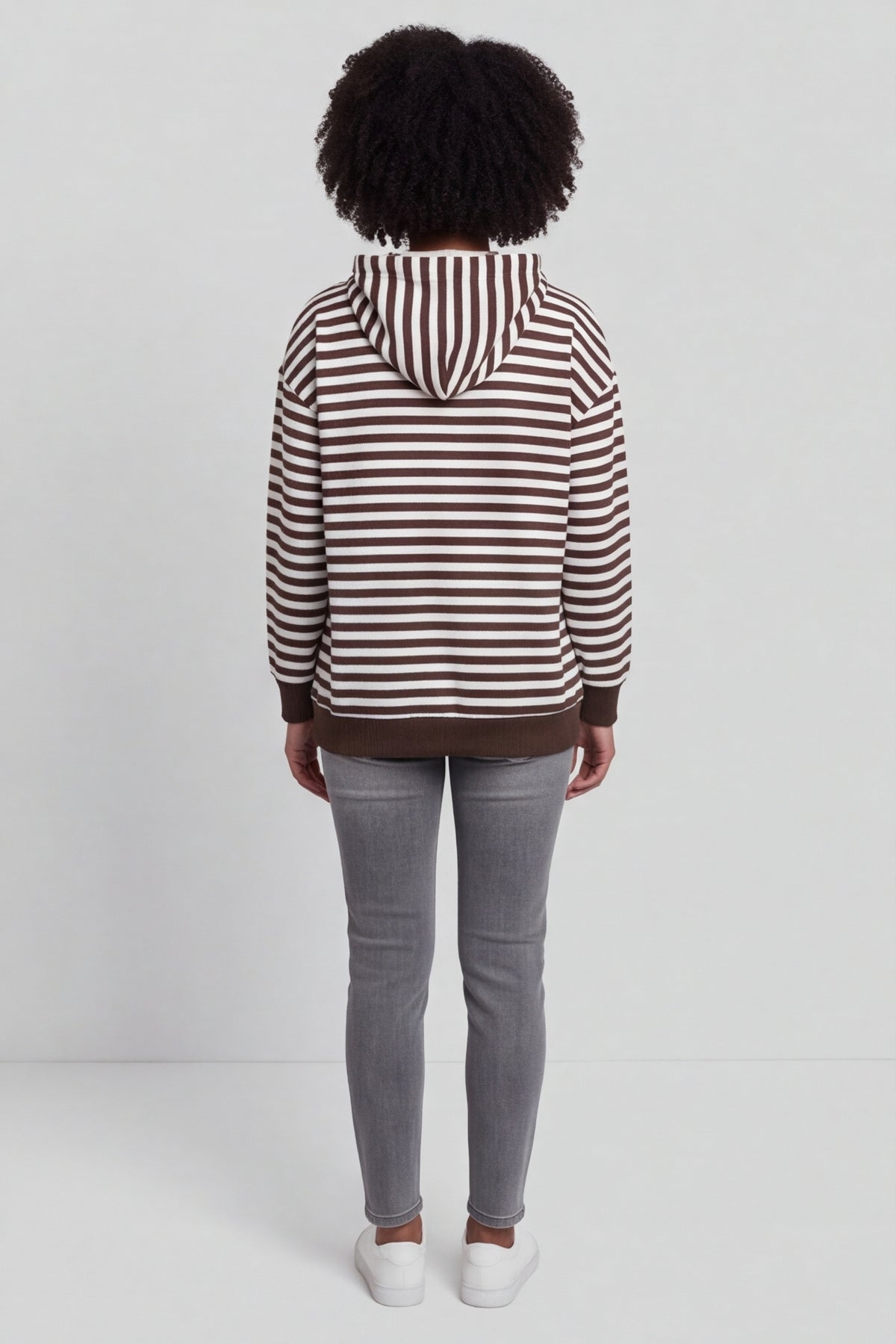 Selena Stripe Hooded Top Cocoa – image 5 of 6