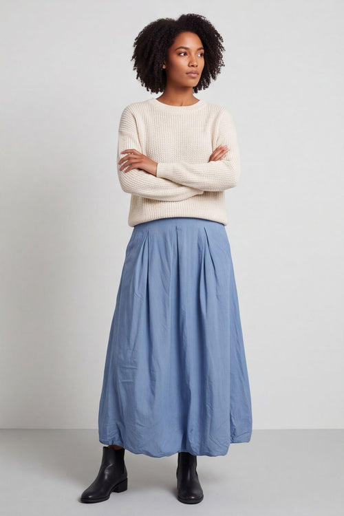 Wilfreda Puffball Cotton Skirt Blue – image 5 of 6