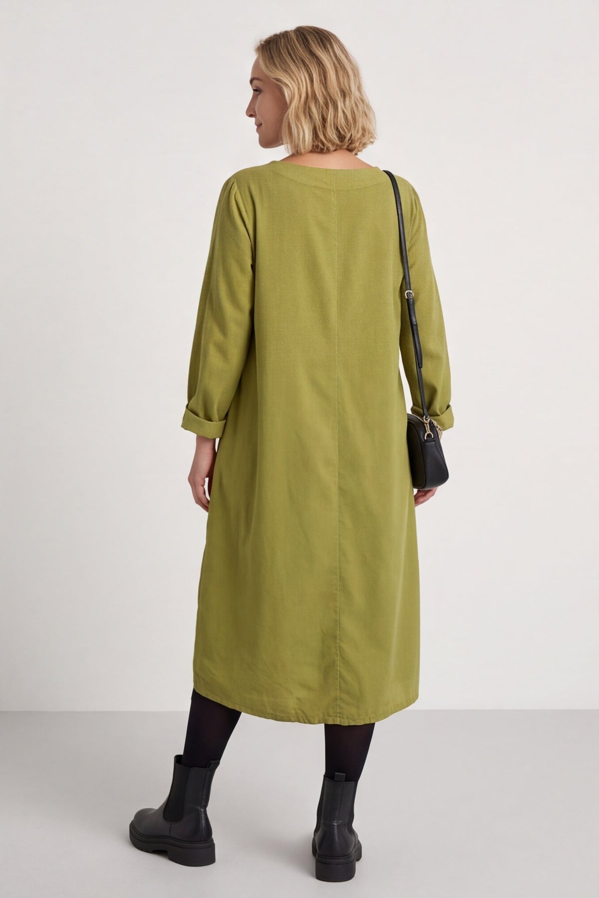 Florina Flower Patch Needlecord Dress Green – image 5 of 6